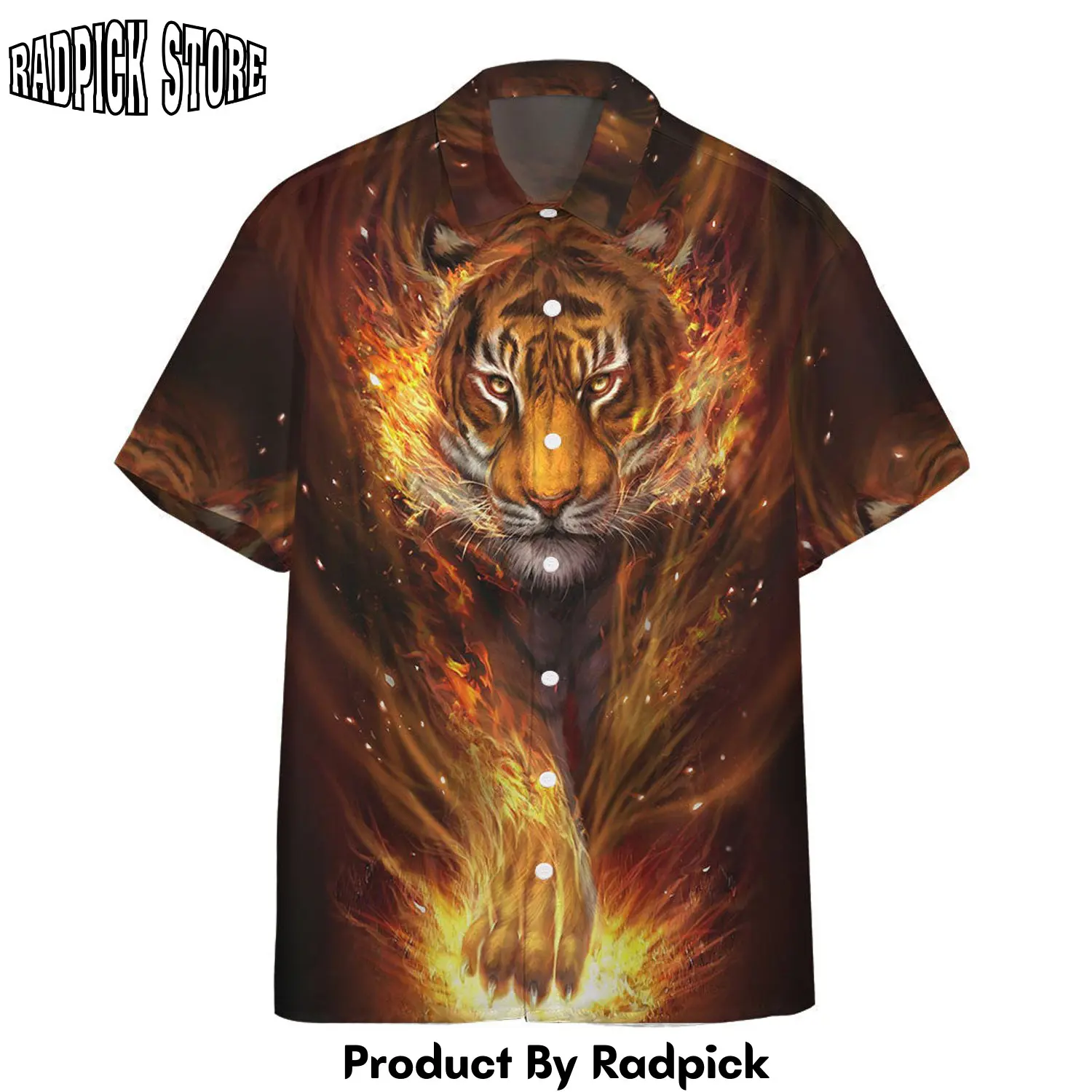 Radpick 3d fire tiger custom hawaii shirt rp292845